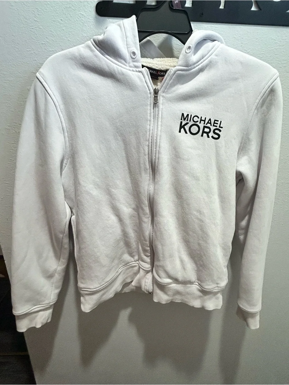 Michael Kors Kids White Full-Zip Hoodie with Logo